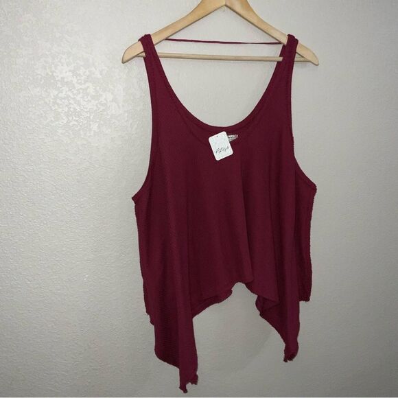 NWT Free People The Sing La La Tank Top in Gone Gogi Maroon - Picture 4 of 9
